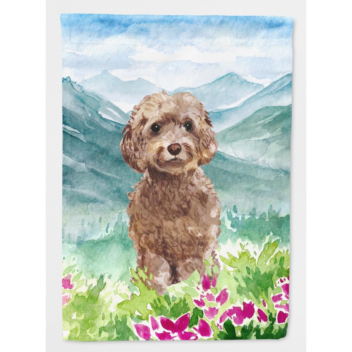Mountian Flowers Labradoodle Garden Size Flag