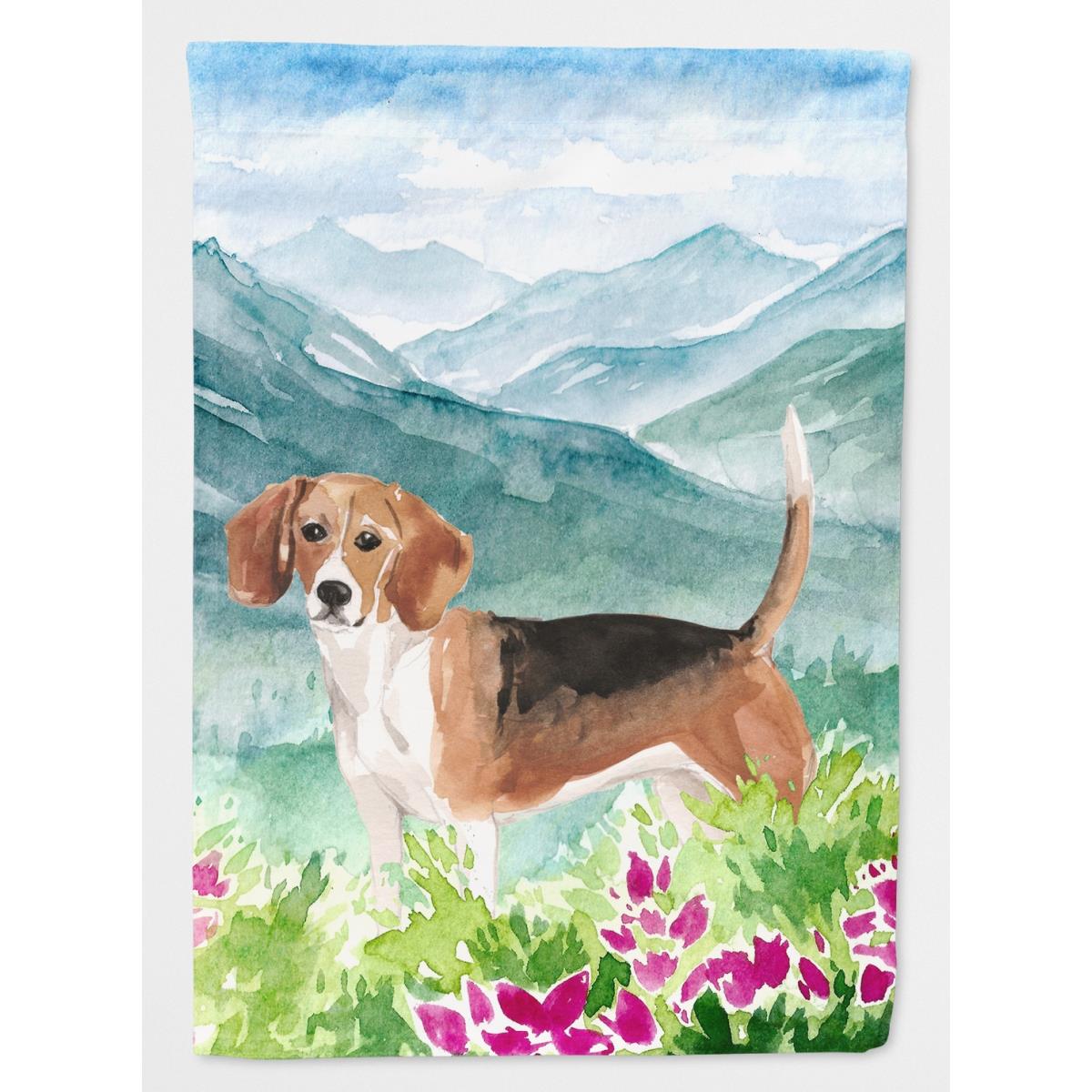 Mountian Flowers Beagle Garden Size Flag