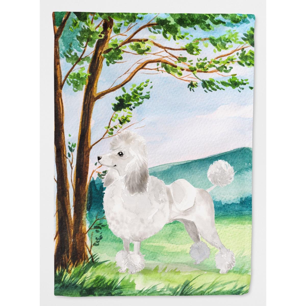 Under the Tree White Poodle Garden Size Flag