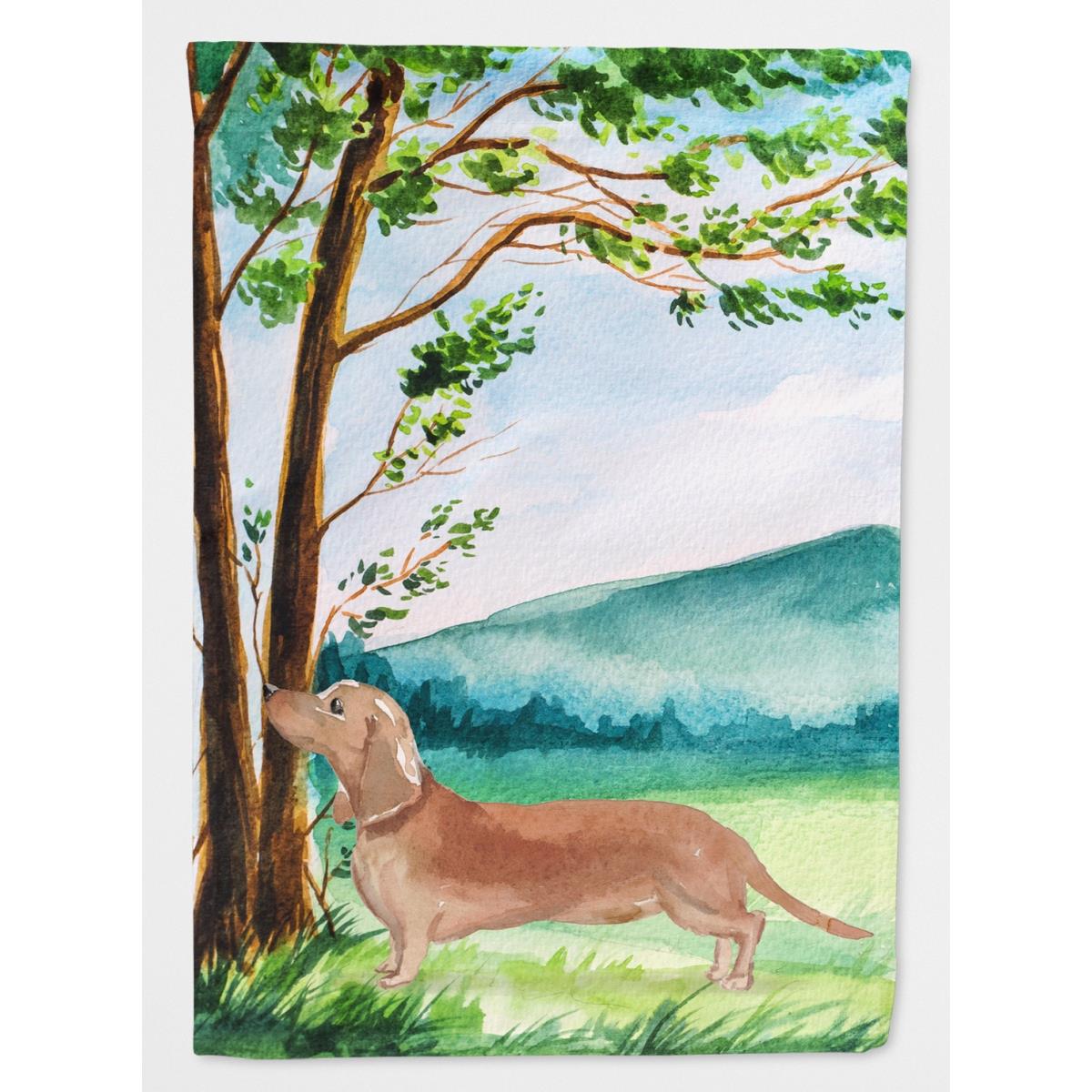 Under the Tree Red Dachshund Garden Size Flag