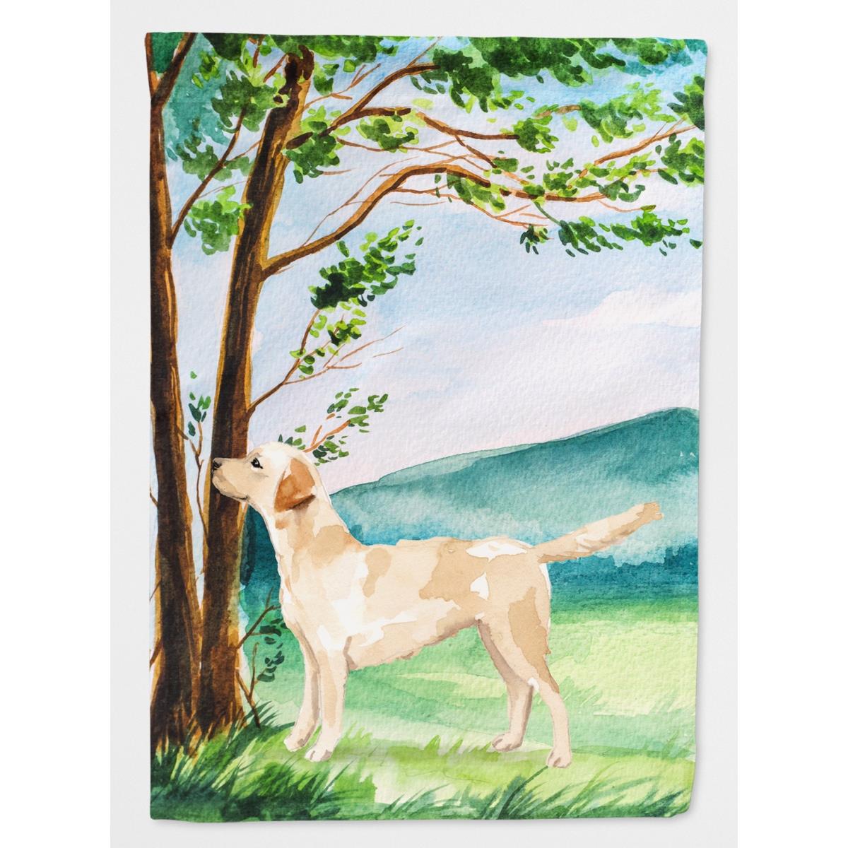 Under the Tree Yellow Labrador Garden Size Flag