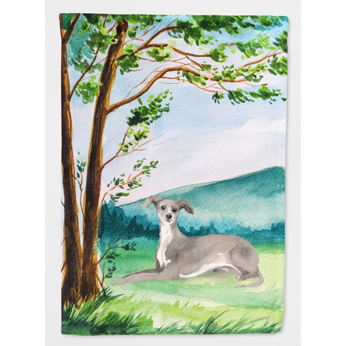 Under the Tree Italian Greyhound Garden Size Flag