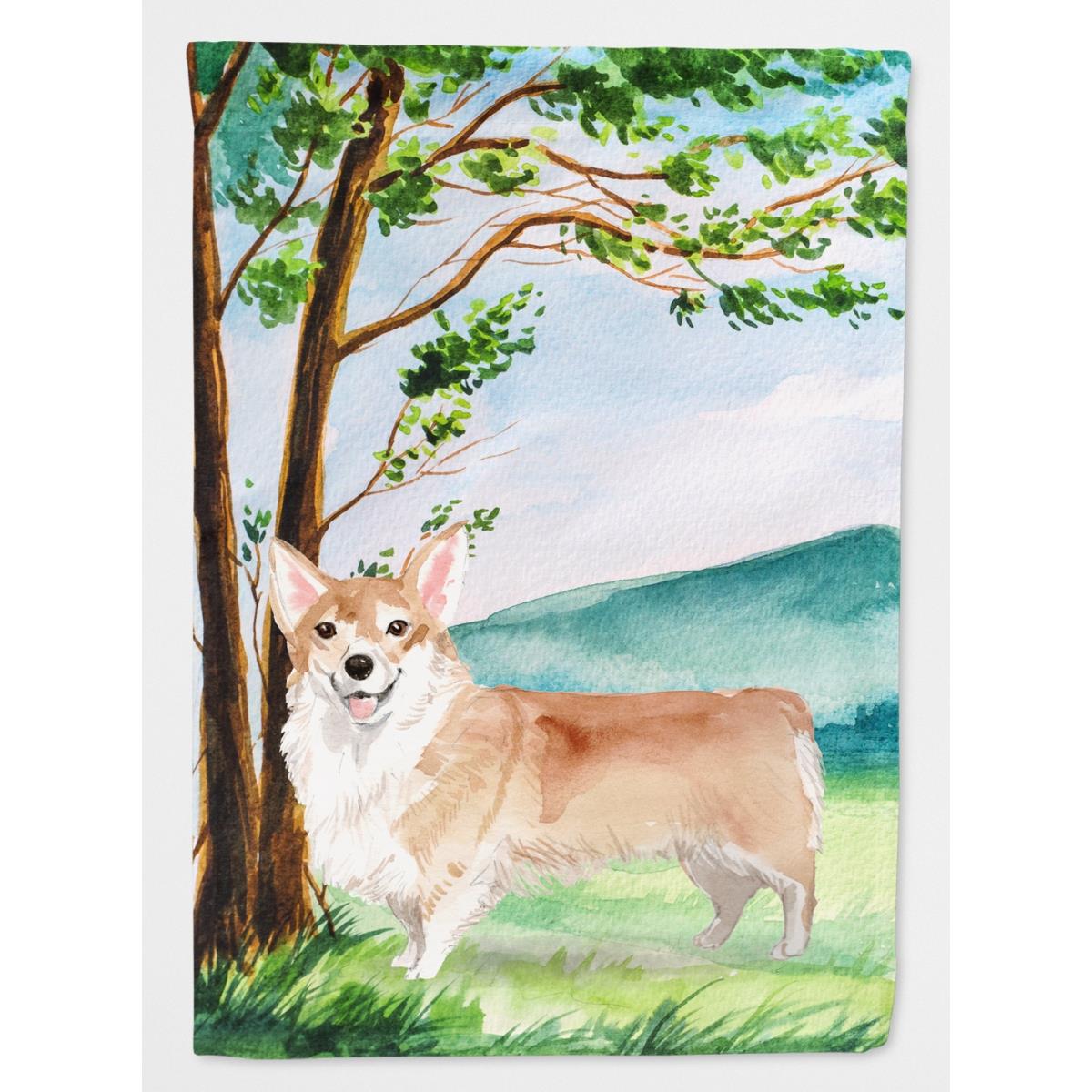 CK2016GF Under the Tree Corgi Garden Size Flag