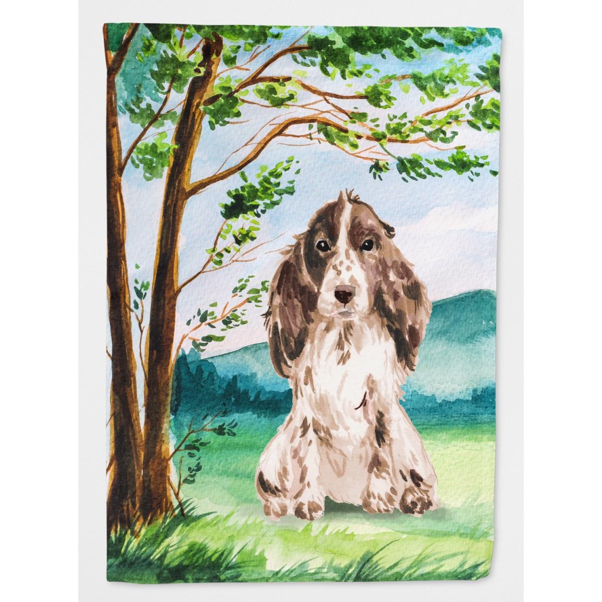 Under the Tree Chocolate Parti Cocker Spaniel Garden Size Flag