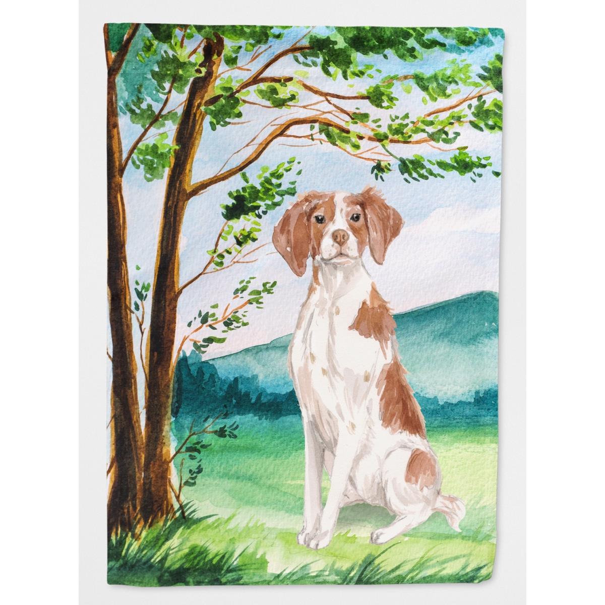 Under the Tree Brittany Spaniel Garden Size Flag