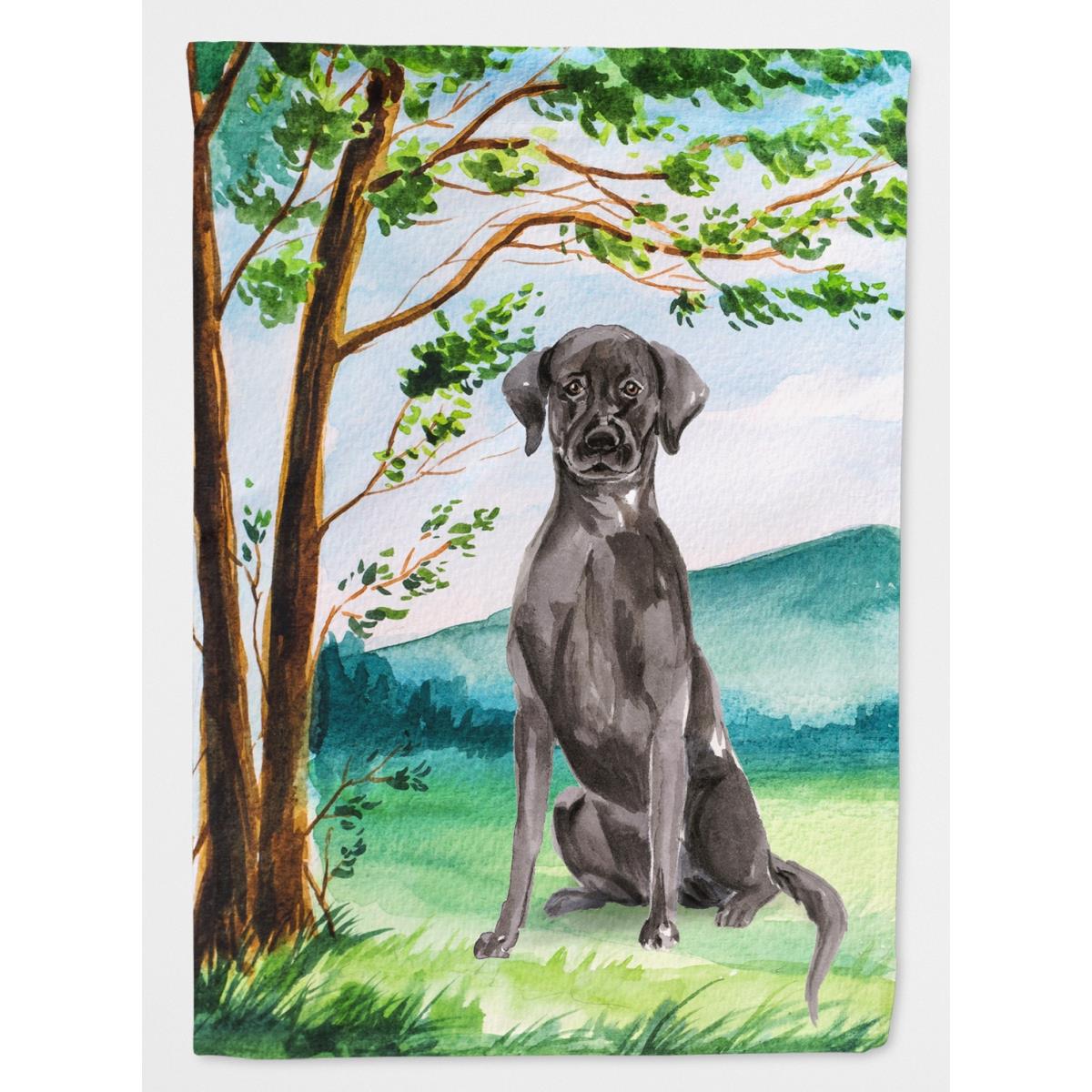 Under the Tree Black Labrador Garden Size Flag