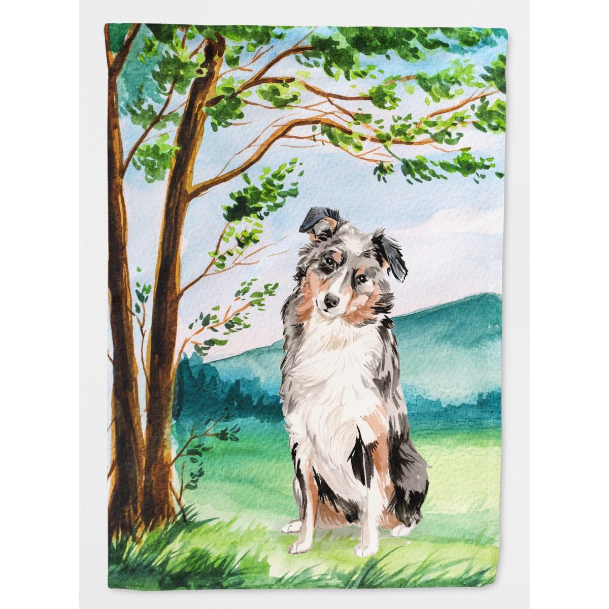 CK2030GF Under the Tree Australian Shepherd Garden Size Flag