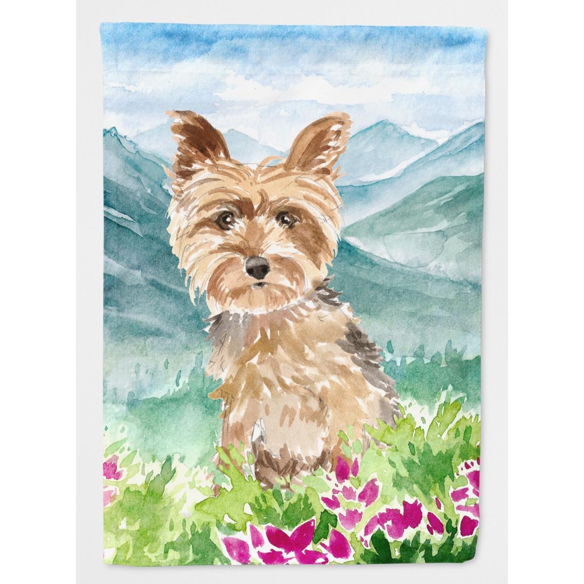 Mountian Flowers Yorkshire Terrier Yorkie Garden Size Flag