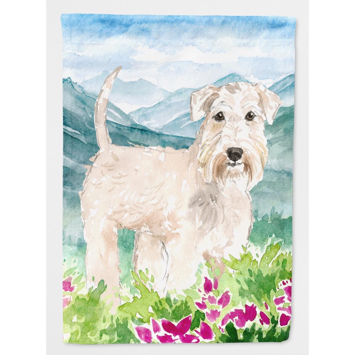 Mountian Flowers Wheaten Terrier Garden Size Flag