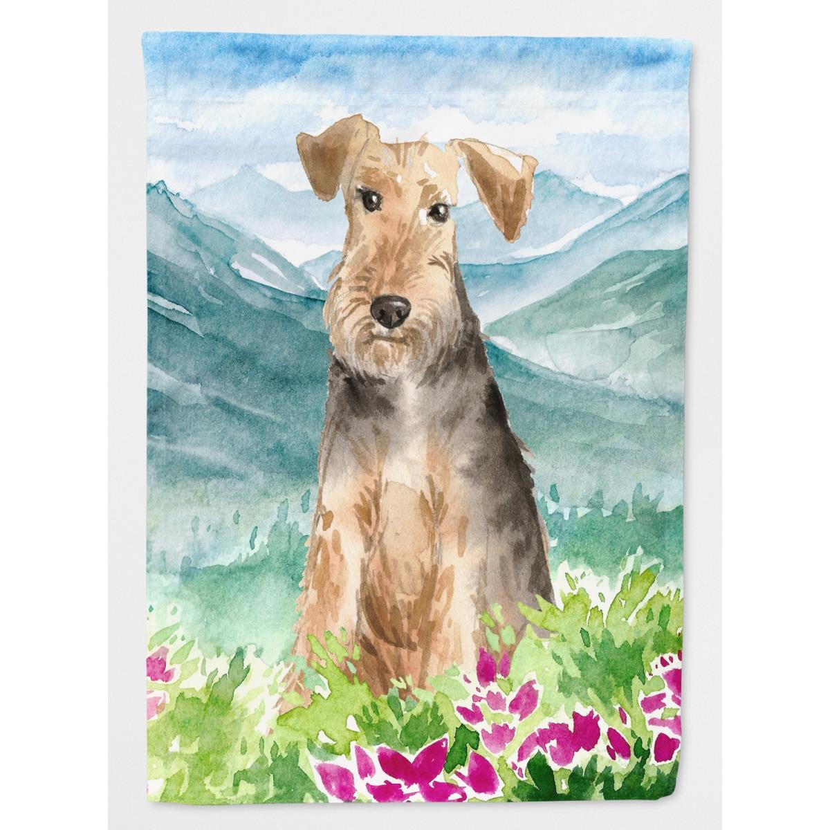 Mountian Flowers Welsh Terrier Garden Size Flag