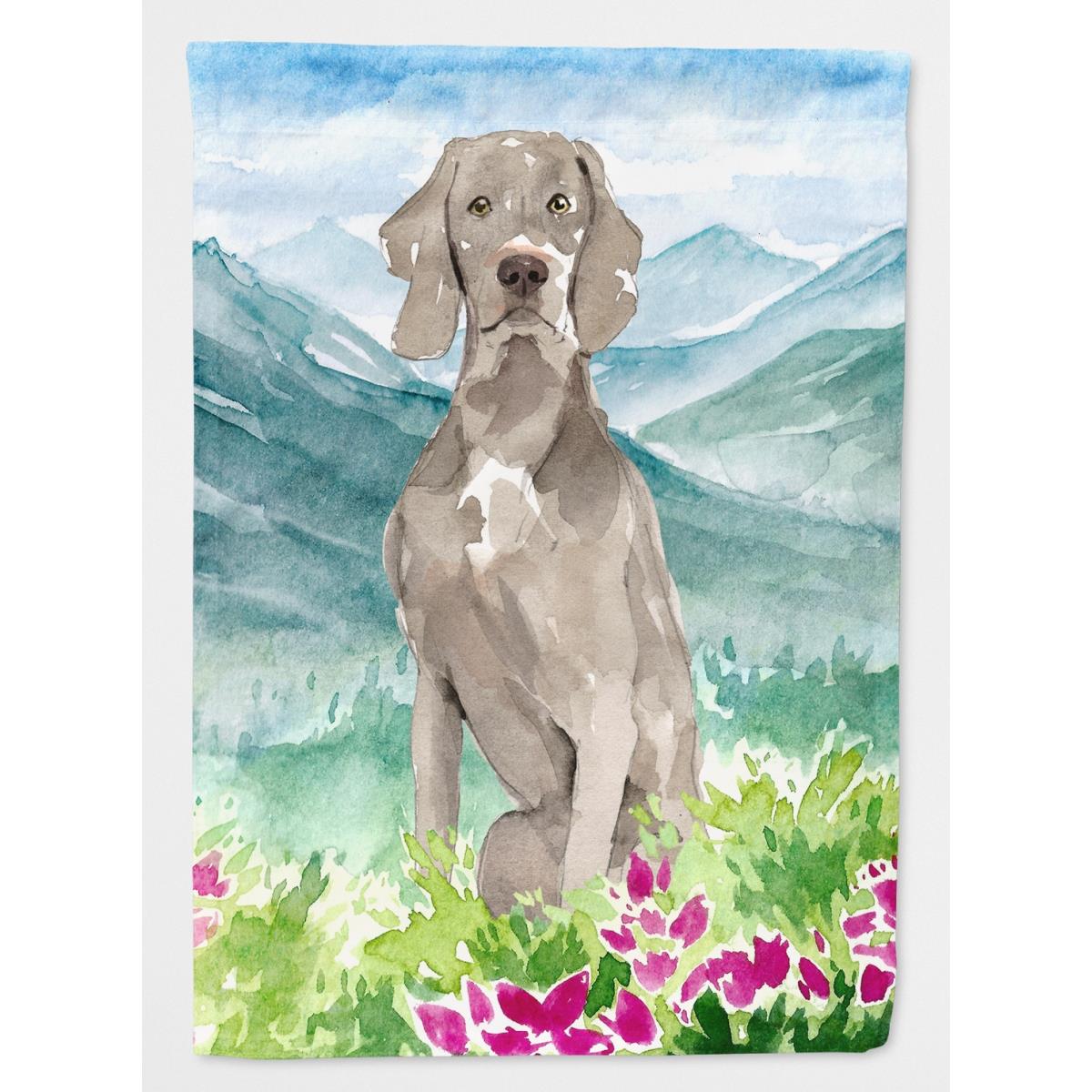 Mountian Flowers Weimaraner Garden Size Flag