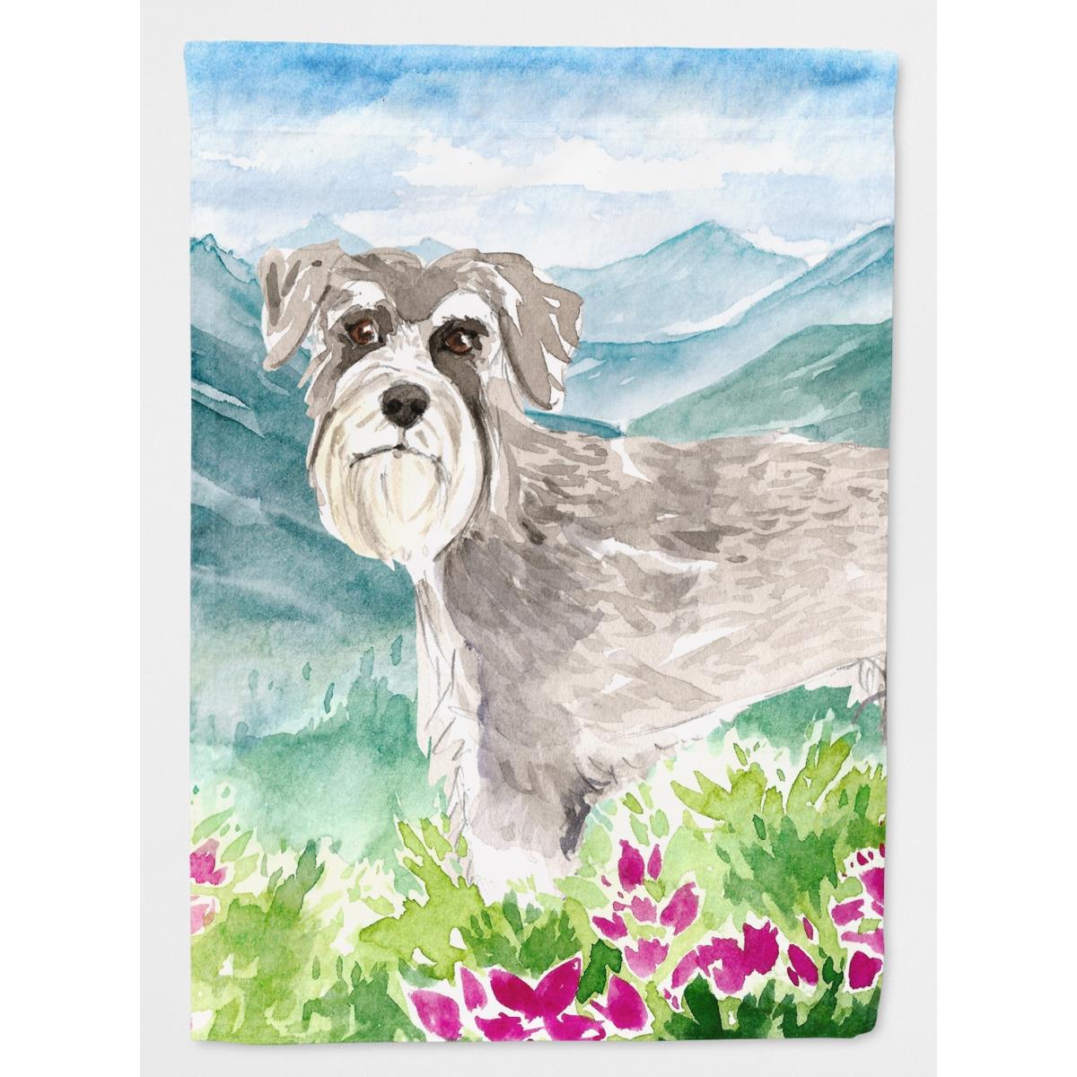 Mountain Flowers Schnauzer No.1 Garden Size Flag