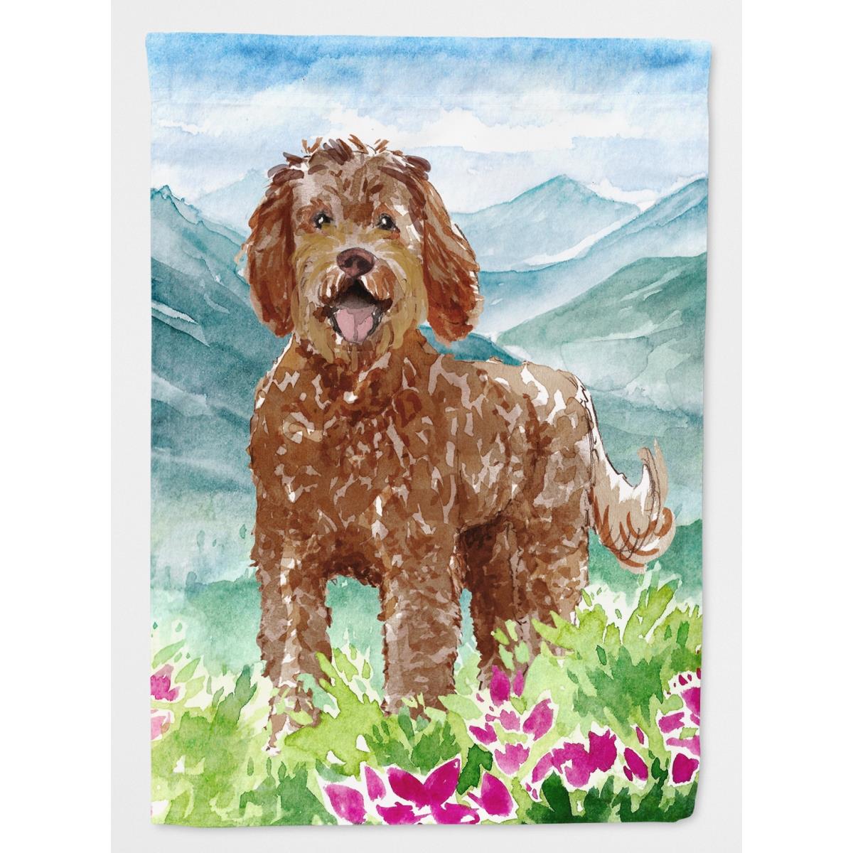 Mountain Flowers Labradoodle Garden Size Flag