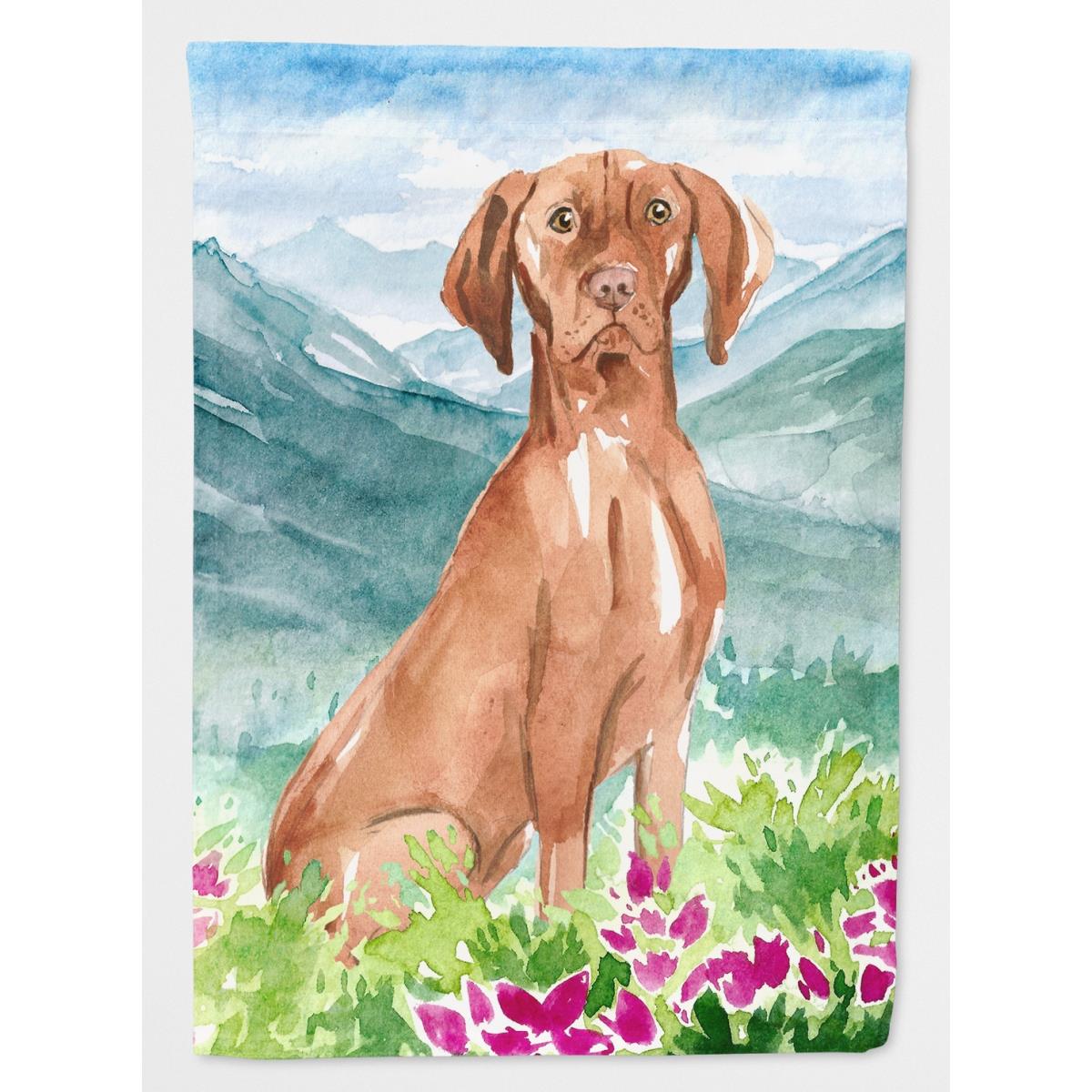 Mountain Flowers Vizsla Garden Size Flag