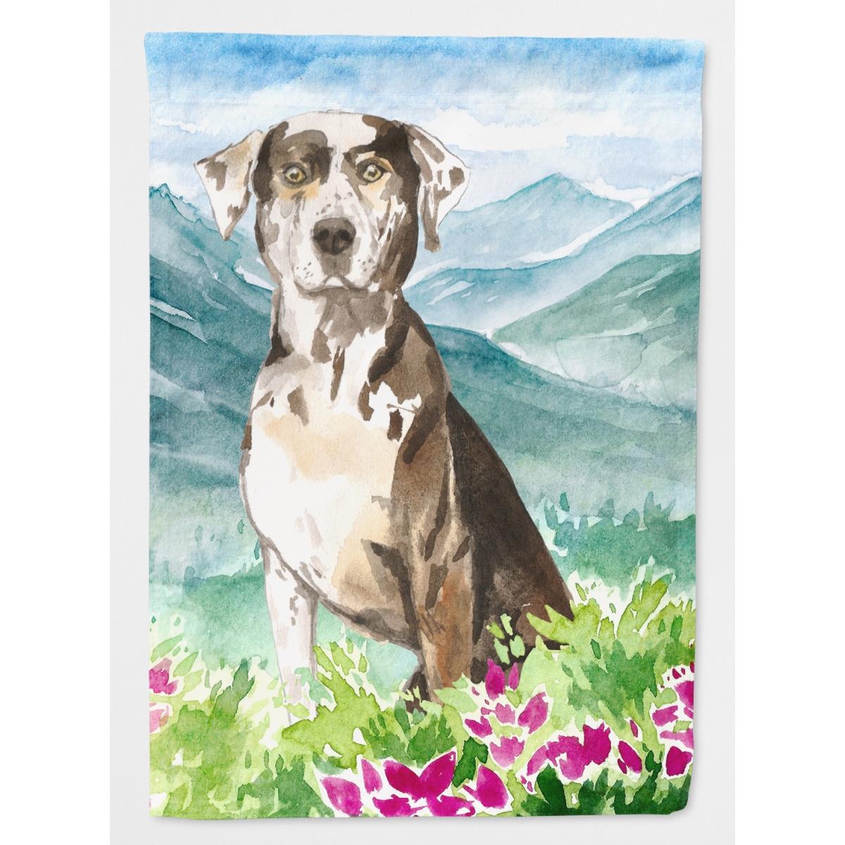 Mountain Flowers Catahoula Leopard Dog Garden Size Flag