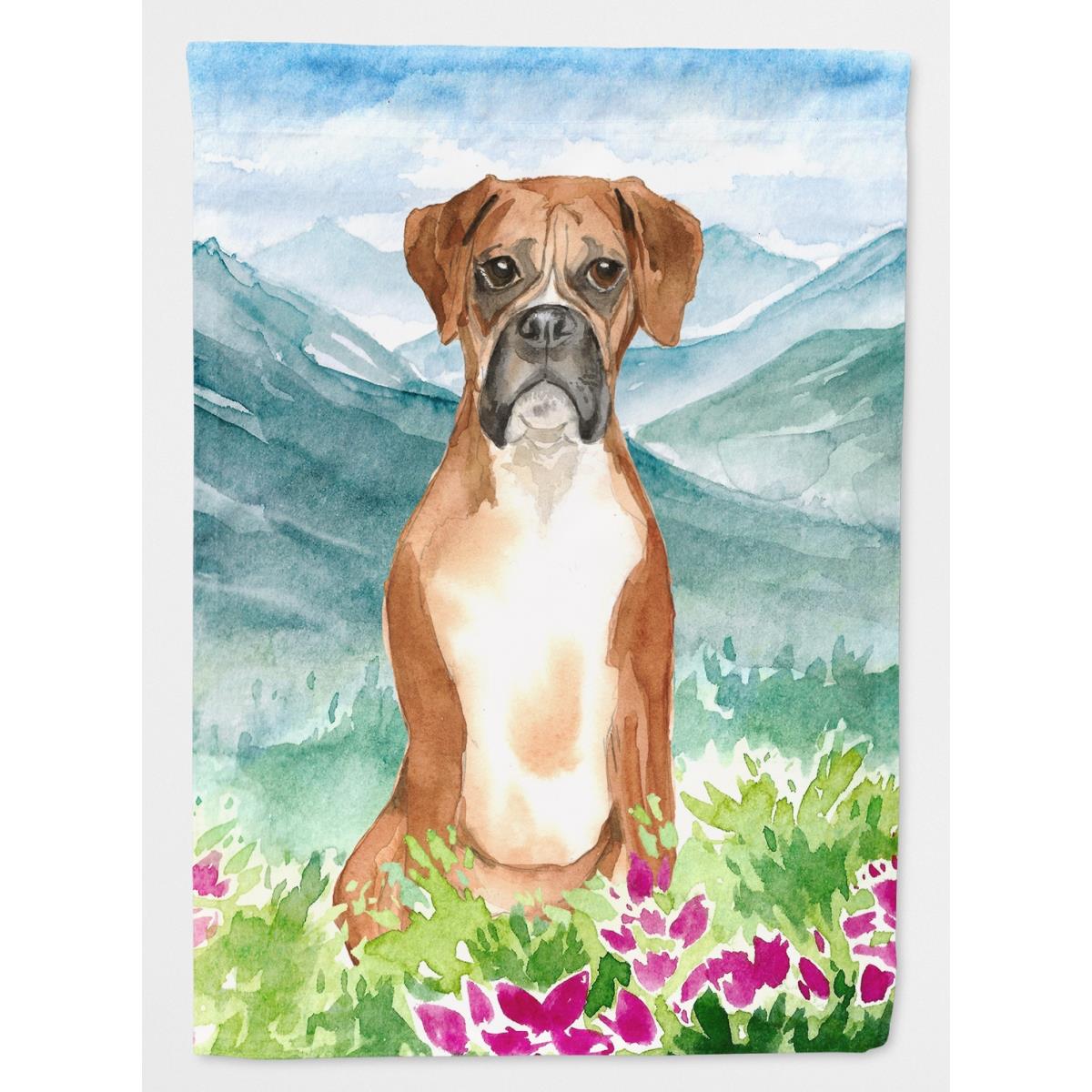 Mountain Flowers Boxer Garden Size Flag