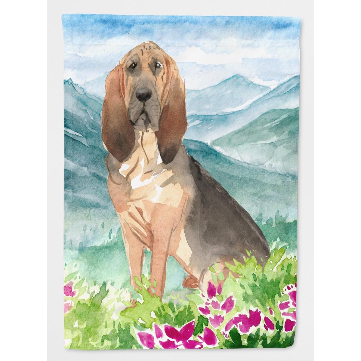 Mountain Flowers Bloodhound Garden Size Flag