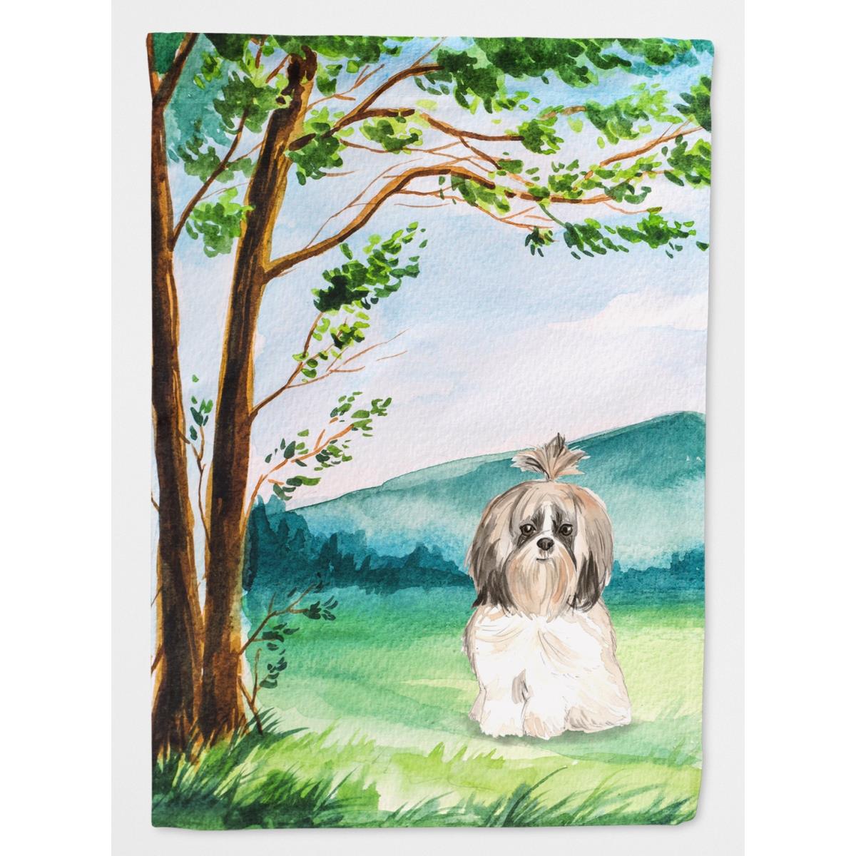 Under the Tree Shih Tzu Garden Size Flag