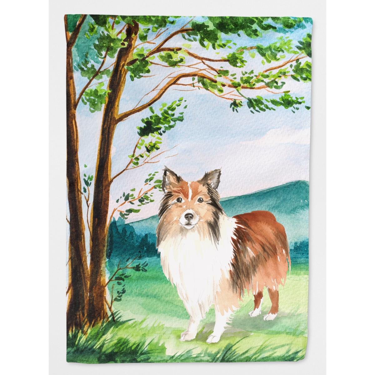 Under the Tree Sheltie Garden Size Flag