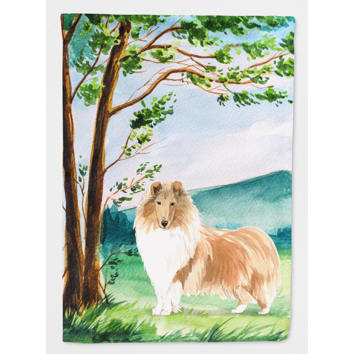 CK2561GF Under the Tree Collie Garden Size Flag