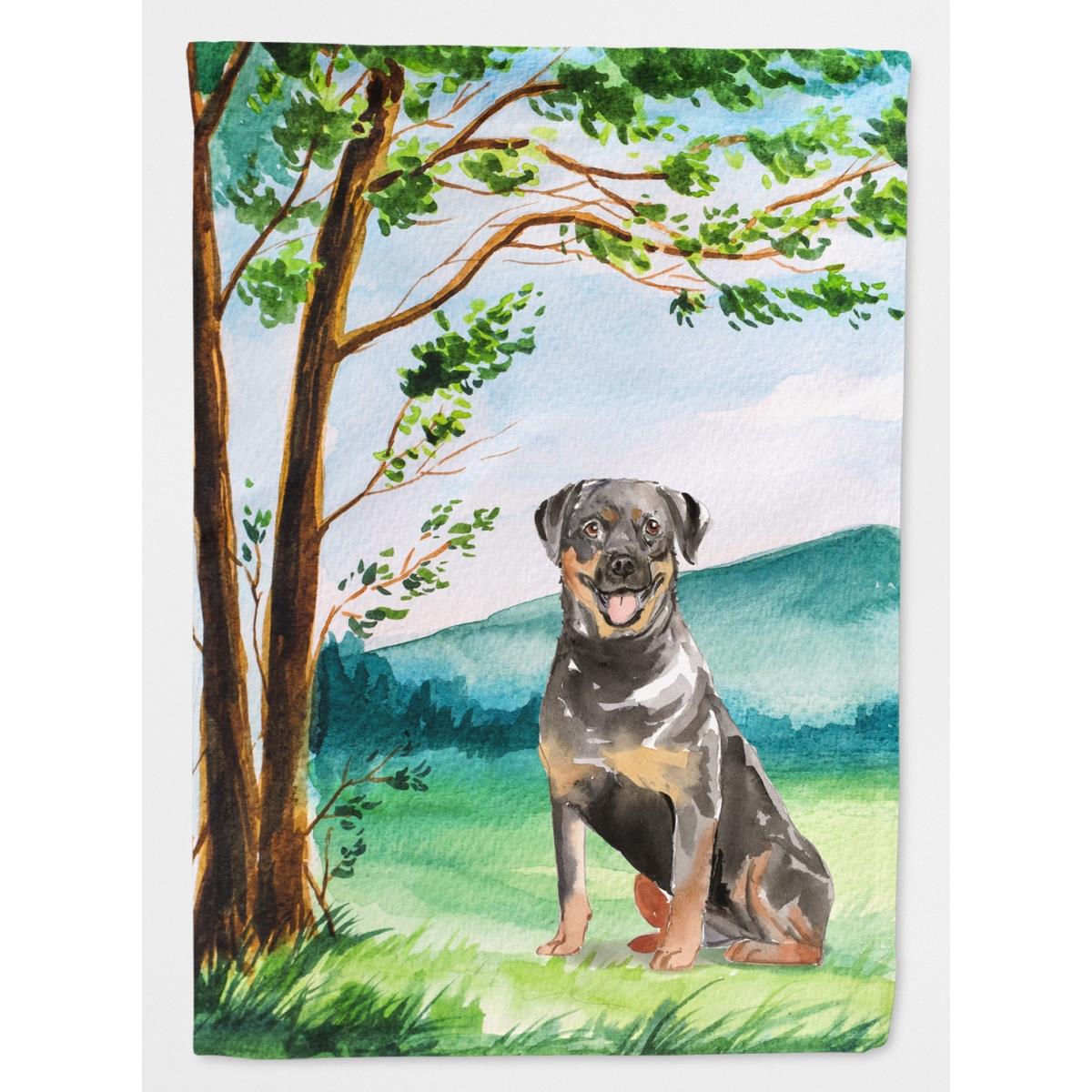 Under the Tree Rottweiler Garden Size Flag