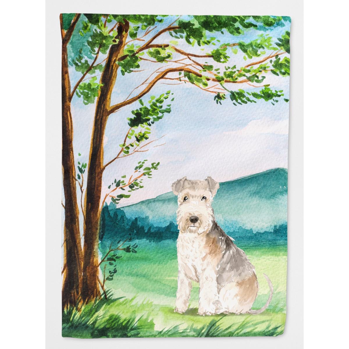 Under the Tree Lakeland Terrier Garden Size Flag
