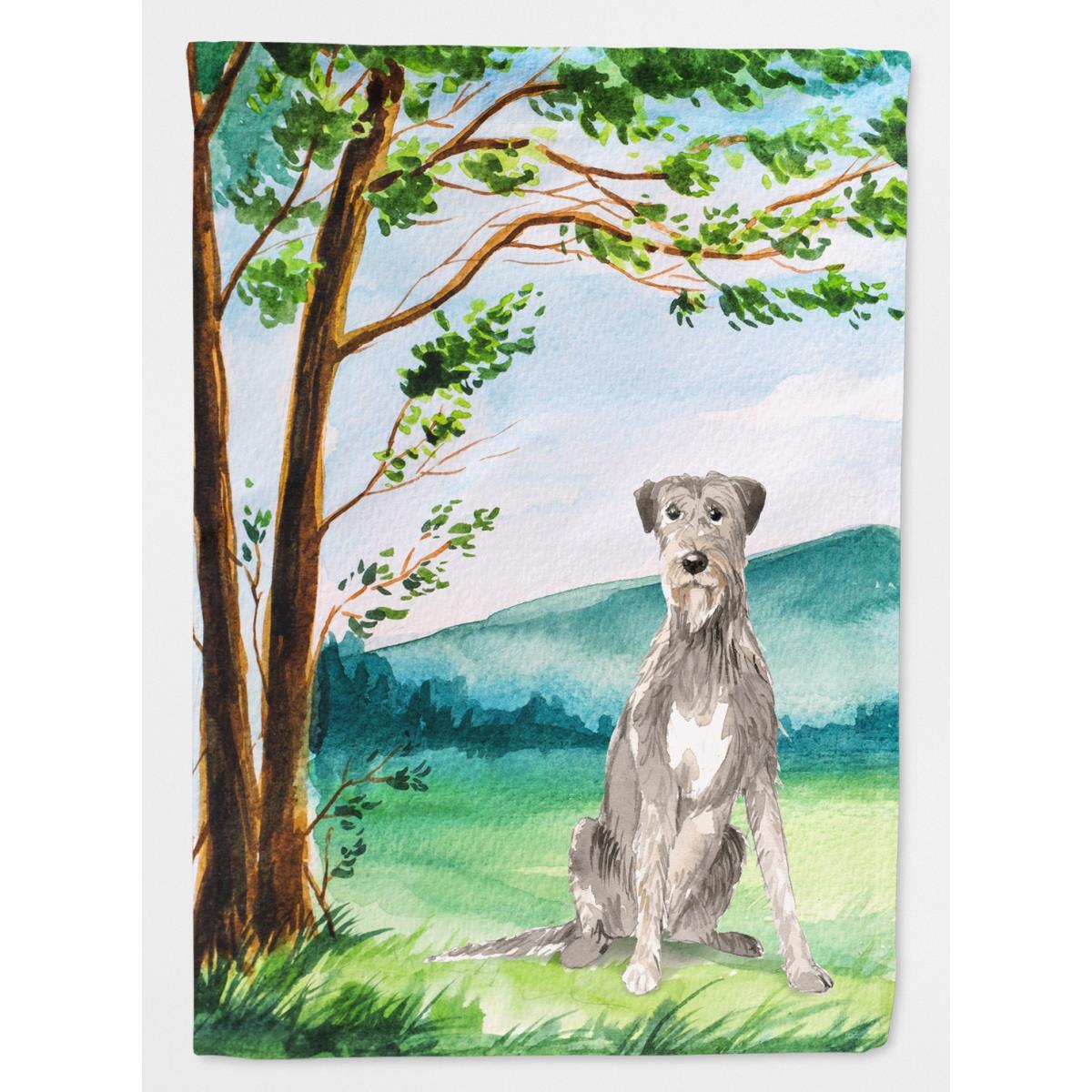 Under the Tree Irish Wolfhound Garden Size Flag