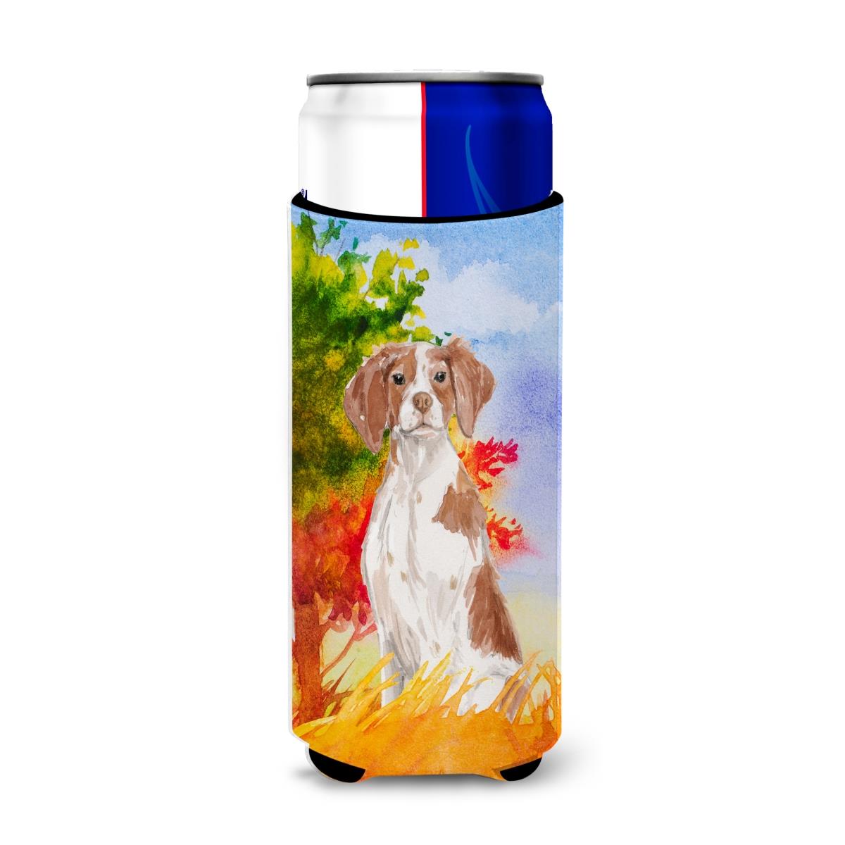 Picture of Carolines Treasures CK1954MUK Fall Brittany Spaniel Michelob Ultra Hugger for Slim Cans