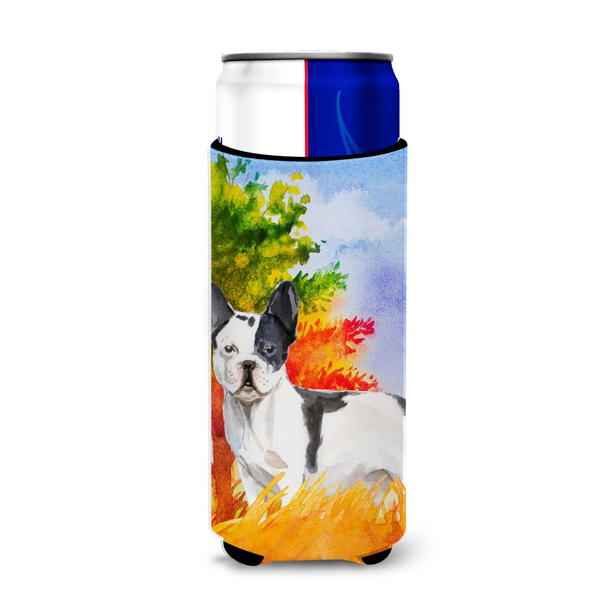 Picture of Carolines Treasures CK1956MUK Fall French Bulldog Michelob Ultra Hugger for Slim Cans