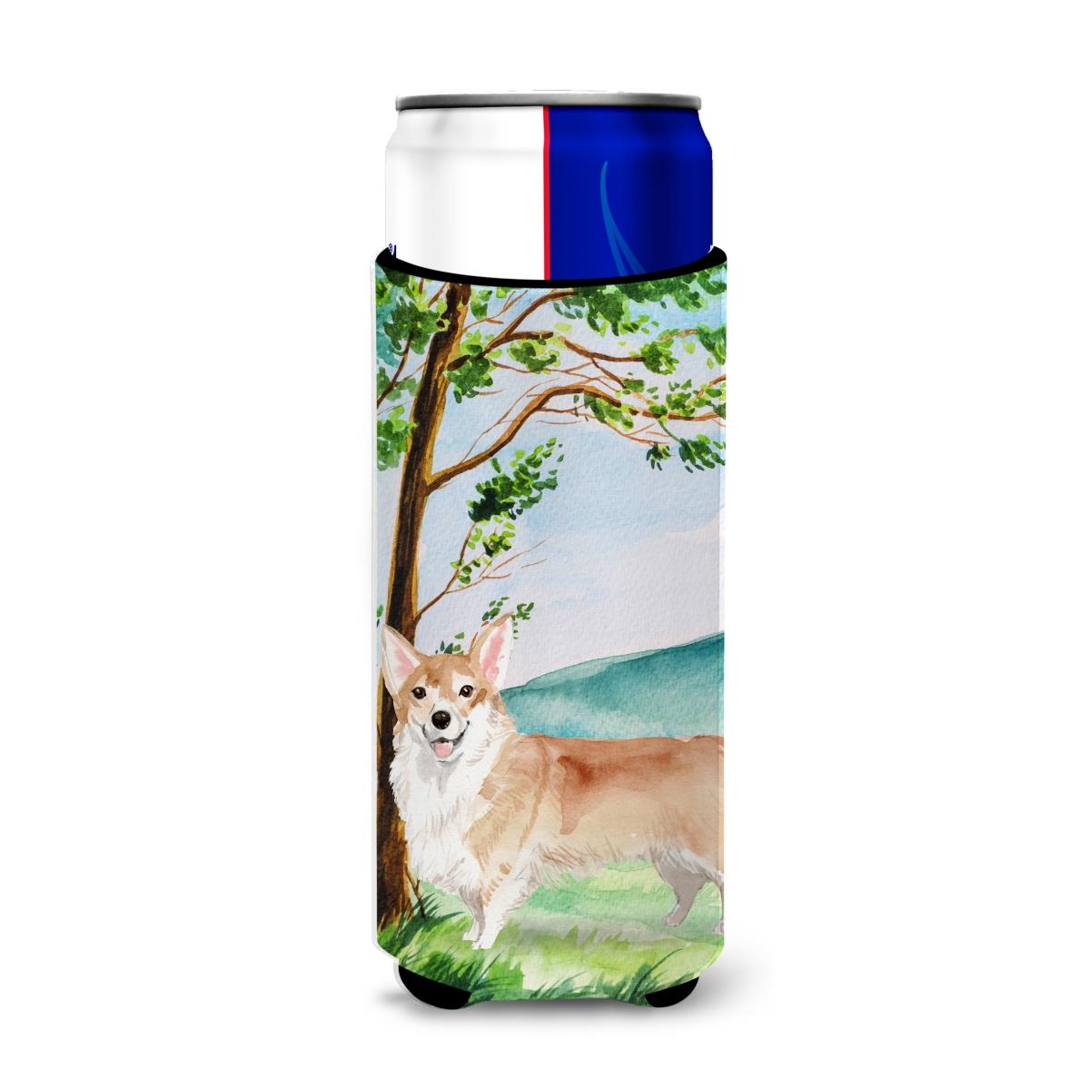 Picture of Carolines Treasures CK2016MUK Under the Tree Corgi Michelob Ultra Hugger for Slim Cans