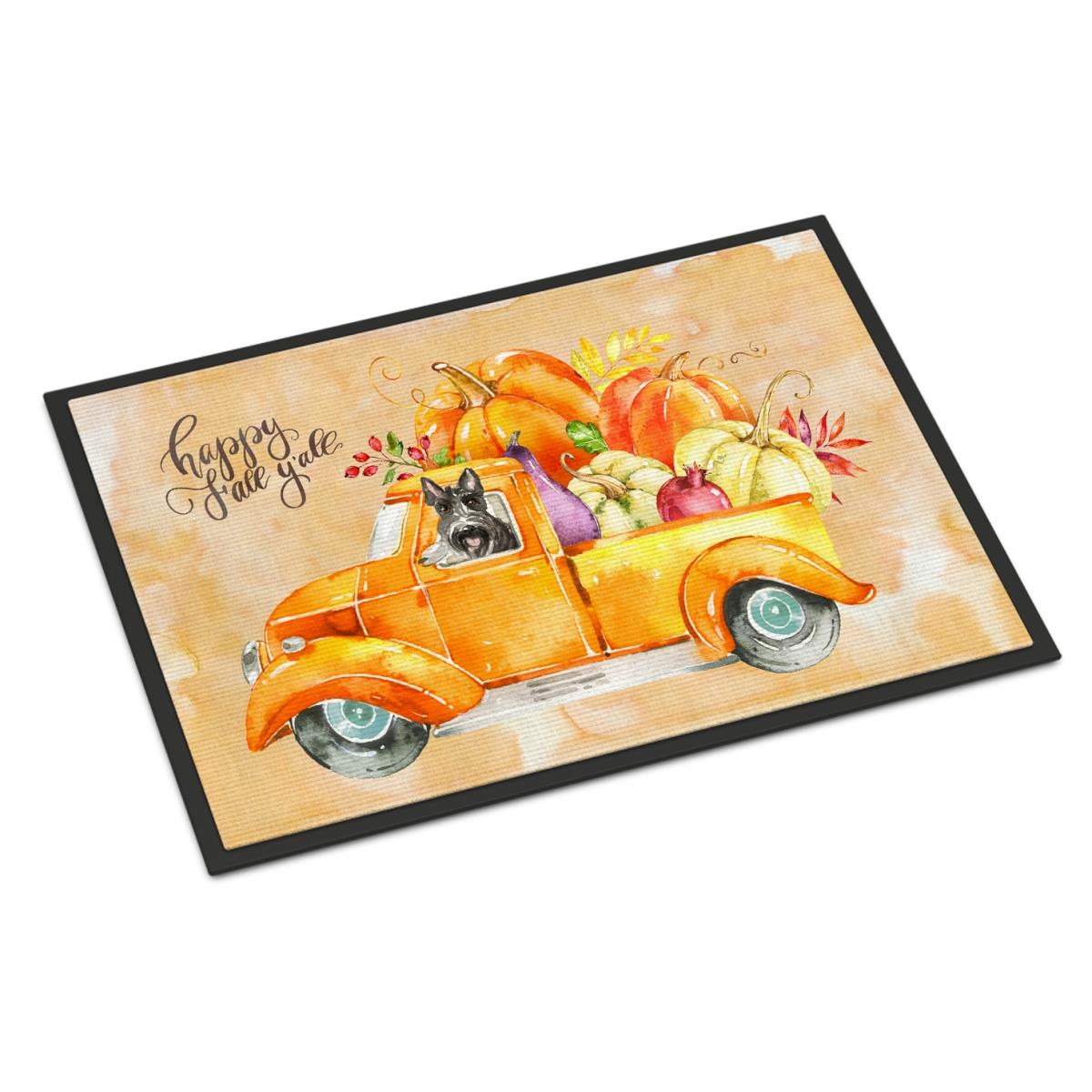 18 x 27 in. Fall Harvest Scottish Terrier Indoor or Outdoor Mat