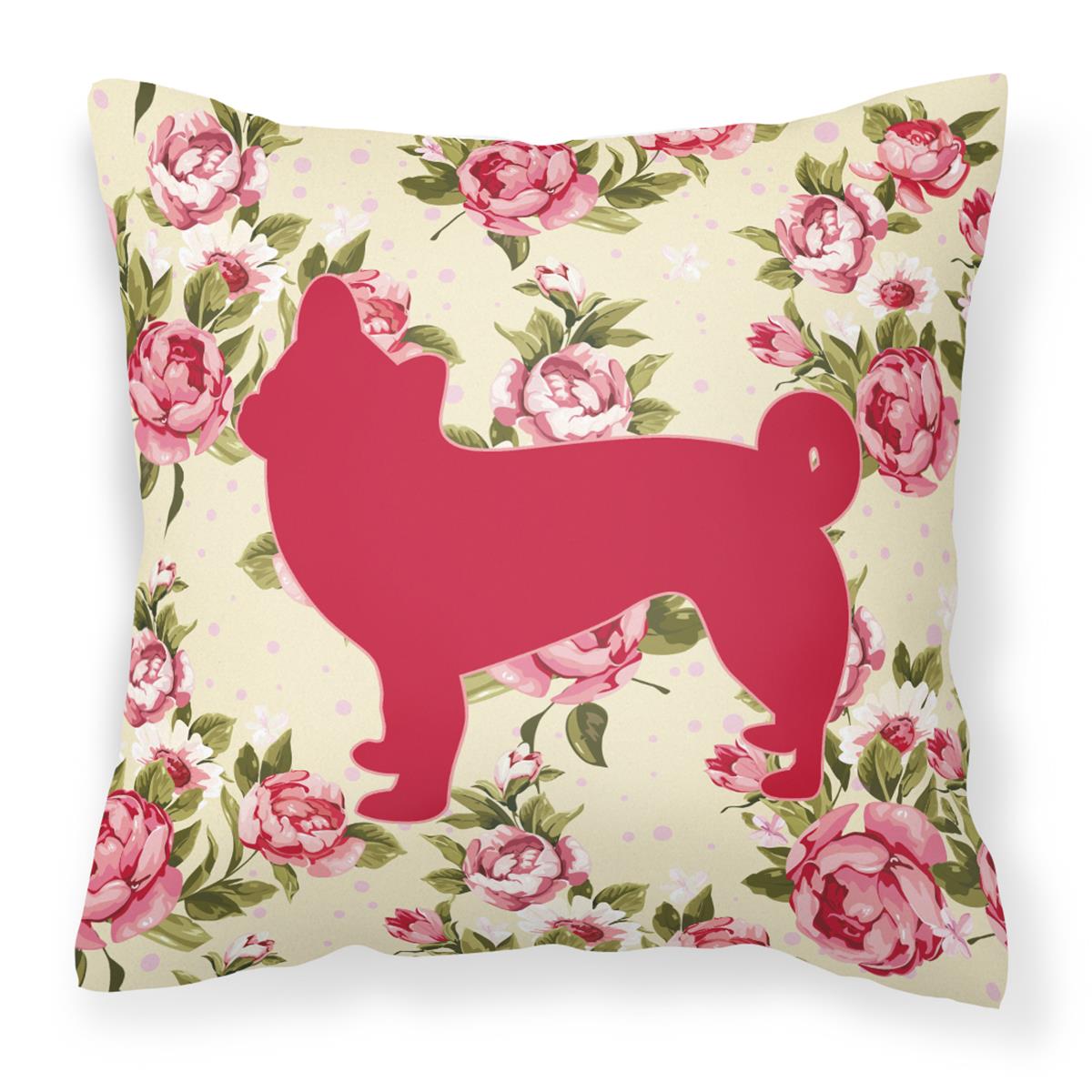 Chihuahua Yellow Roses Fabric Decorative Pillow