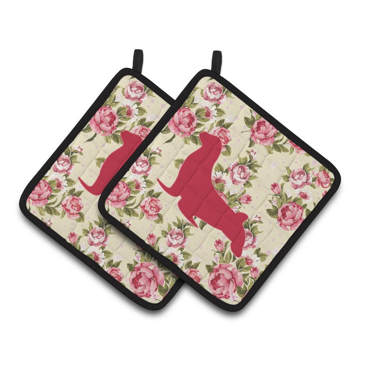 Picture of Carolines Treasures BB1027-RS-YW-PTHD Seal Yellow Roses Pair of Pot Holders