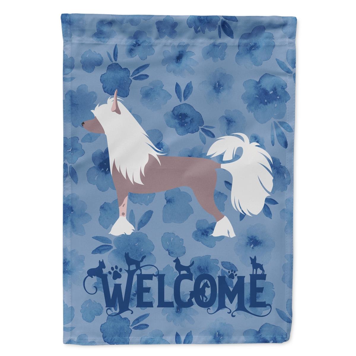 11 x 0.01 x 15 in. Chinese Crested Welcome Flag Garden Size