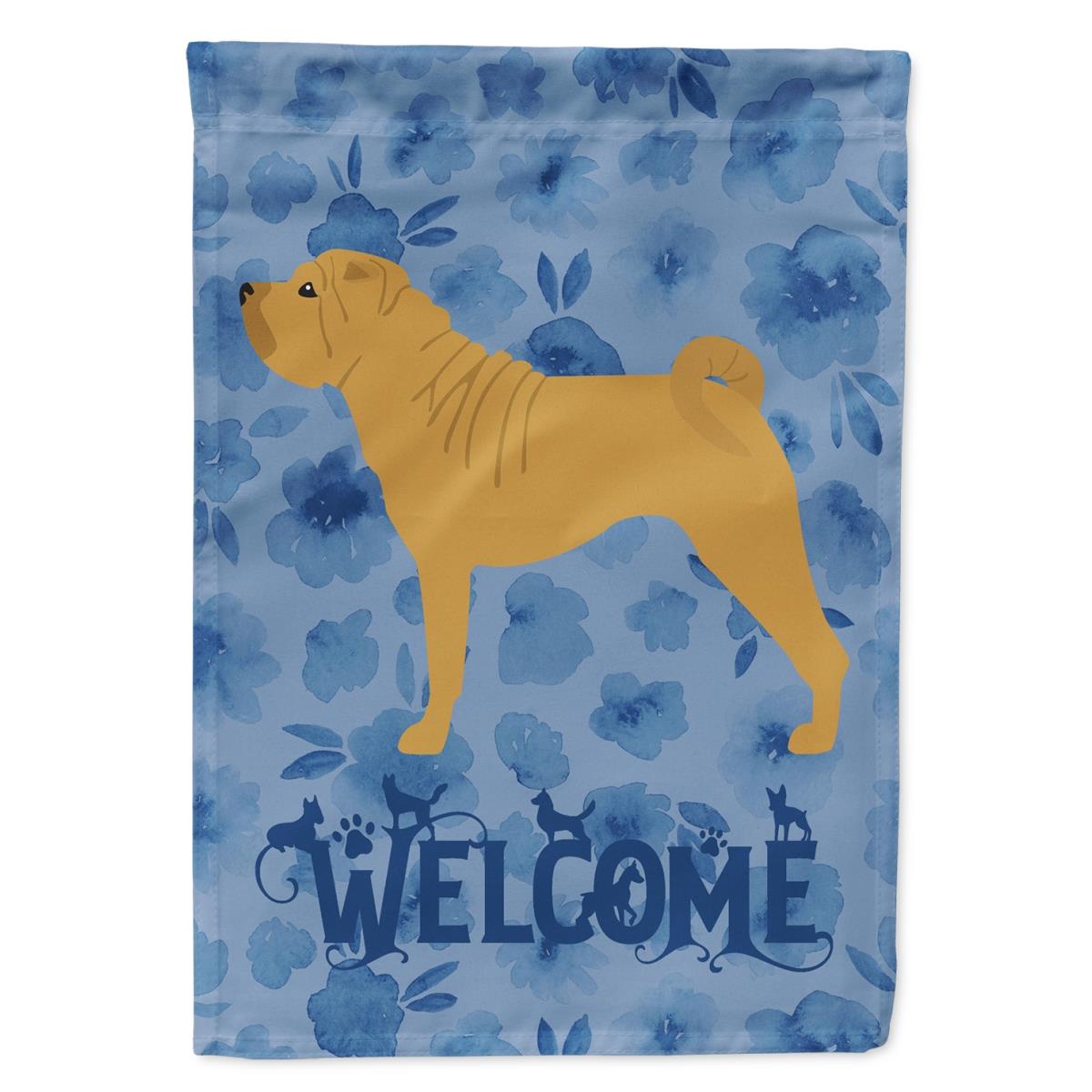 11 x 0.01 x 15 in. Shar Pei Welcome Flag Garden Size