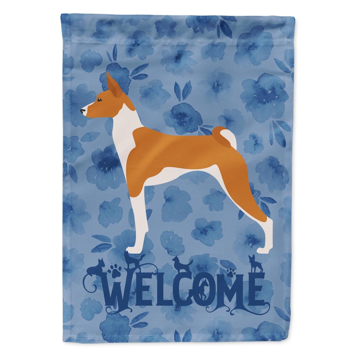 11 x 0.01 x 15 in. Basenji Welcome Flag Garden Size