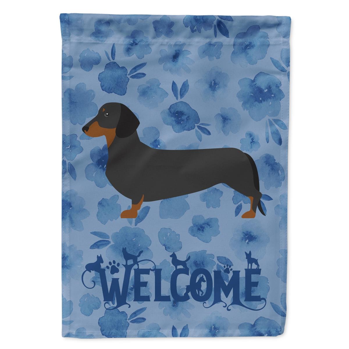 28 x 0.01 x 40 in. Dachshund Welcome Flag Canvas House Size