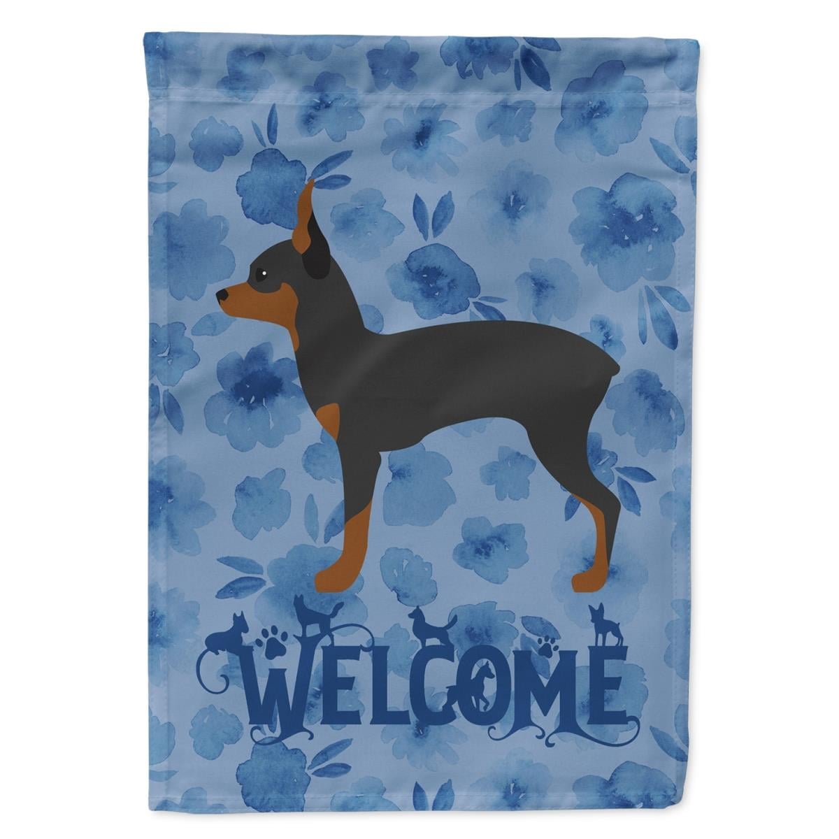 28 x 0.01 x 40 in. Toy Fox Terrier Welcome Flag Canvas House Size