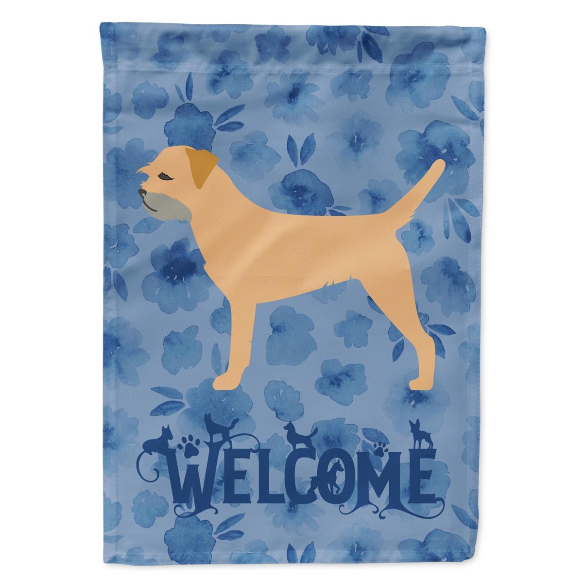 28 x 0.01 x 40 in. Border Terrier Welcome Flag Canvas House Size