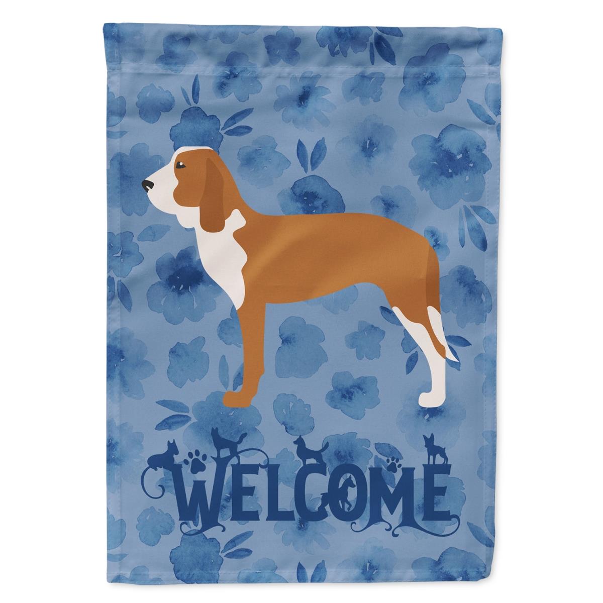 28 x 0.01 x 40 in. Spanish Hound Welcome Flag Canvas House Size