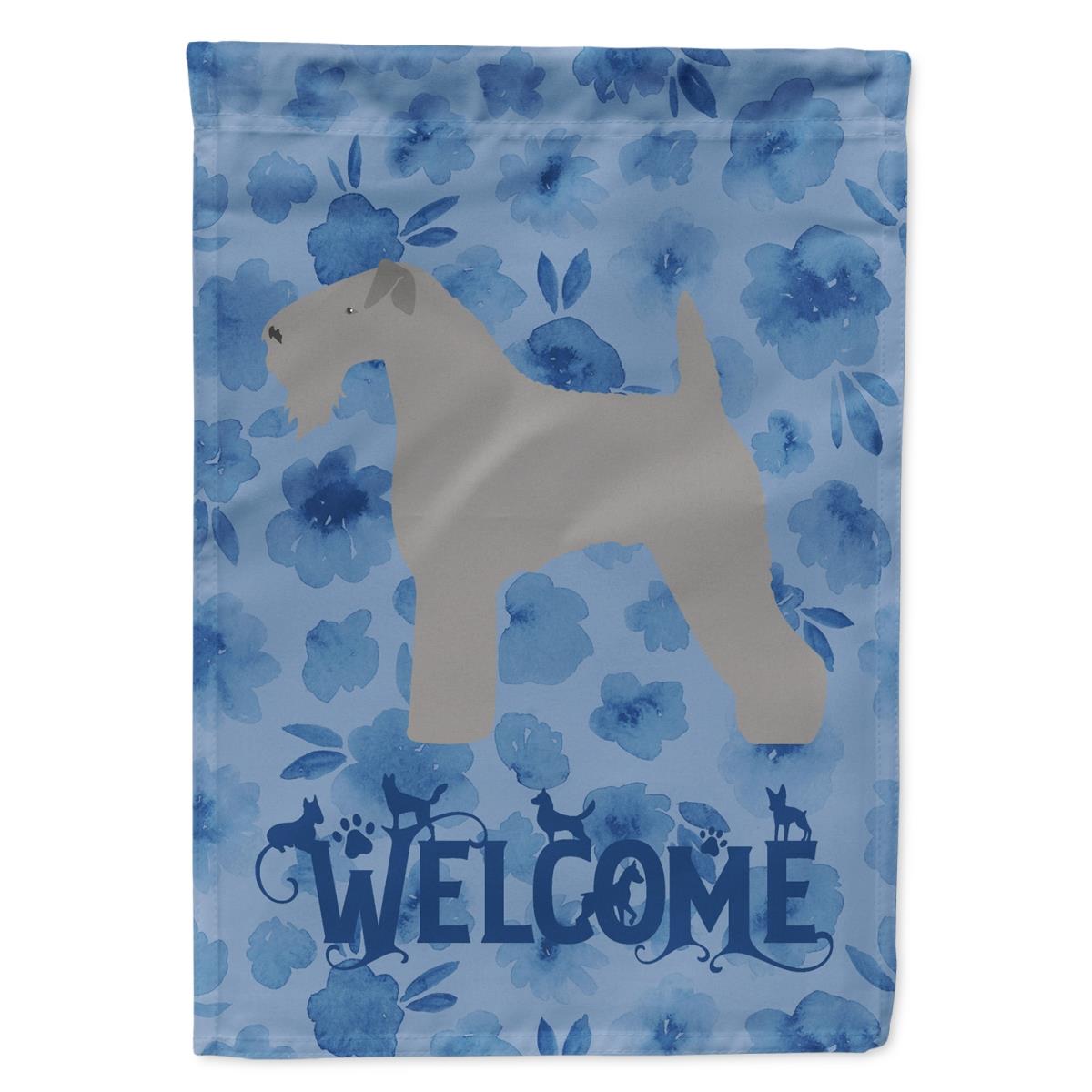 28 x 0.01 x 40 in. Kerry Blue Terrier Welcome Flag Canvas House Size
