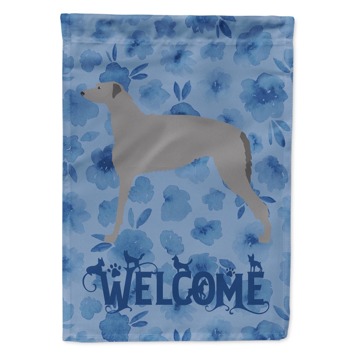 28 x 0.01 x 40 in. Scottish Deerhound Welcome Flag Canvas House Size