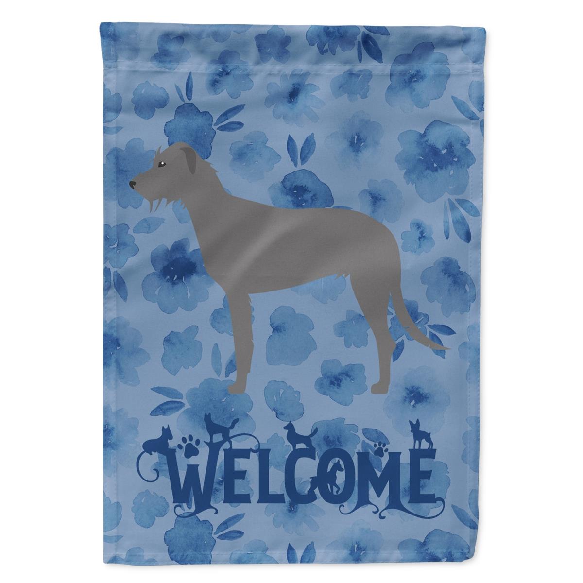 28 x 0.01 x 40 in. Irish Wolfhound Welcome Flag Canvas House Size