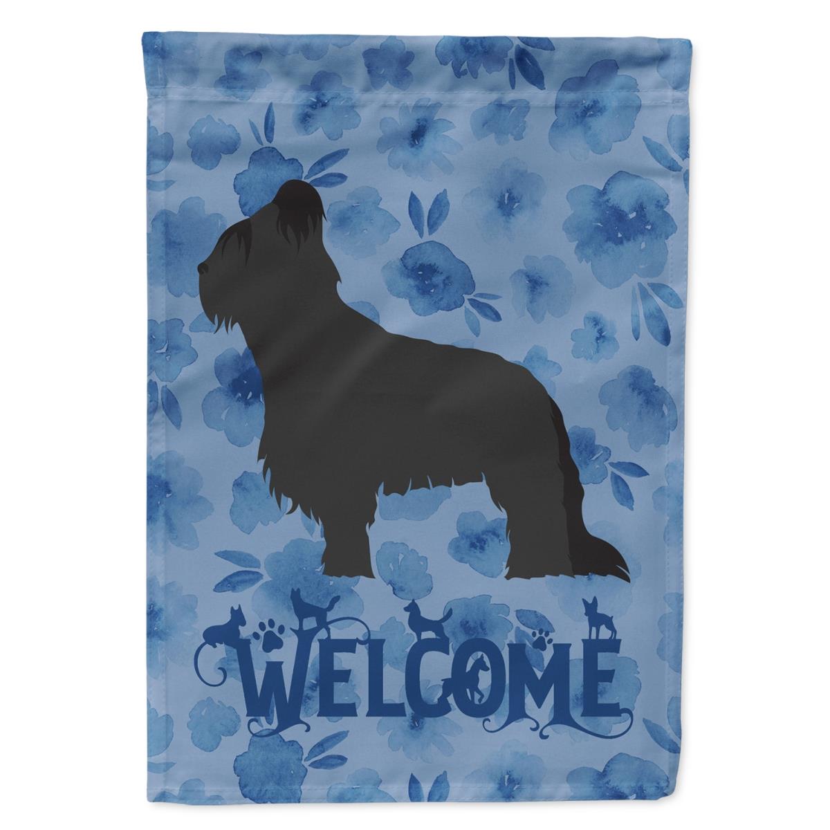 28 x 0.01 x 40 in. Briard Welcome Flag Canvas House Size
