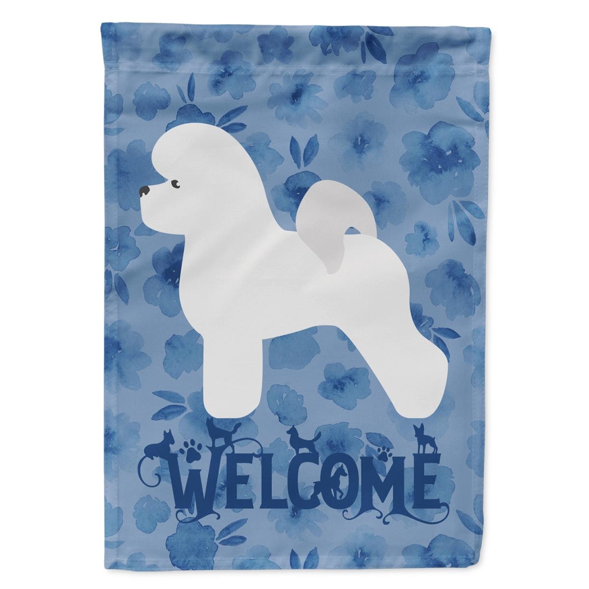 28 x 0.01 x 40 in. Bichon Frise Welcome Flag Canvas House Size