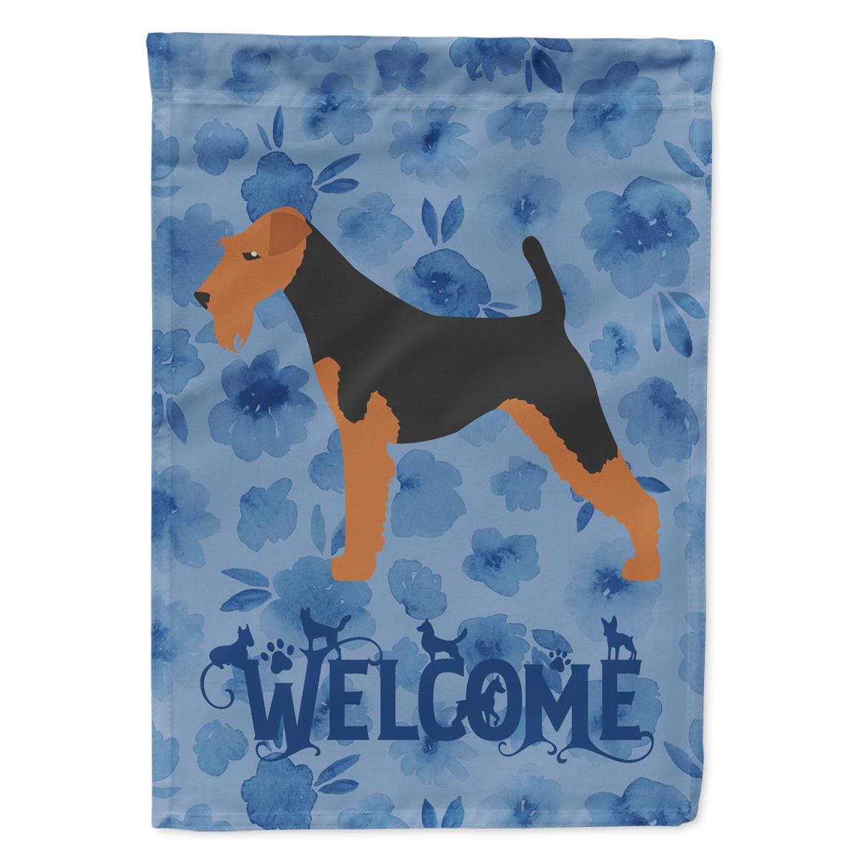 28 x 0.01 x 40 in. Airedale Terrier Welcome Flag Canvas House Size