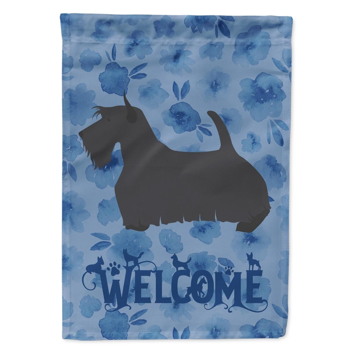 28 x 0.01 x 40 in. Scottish Terrier Welcome Flag Canvas House Size