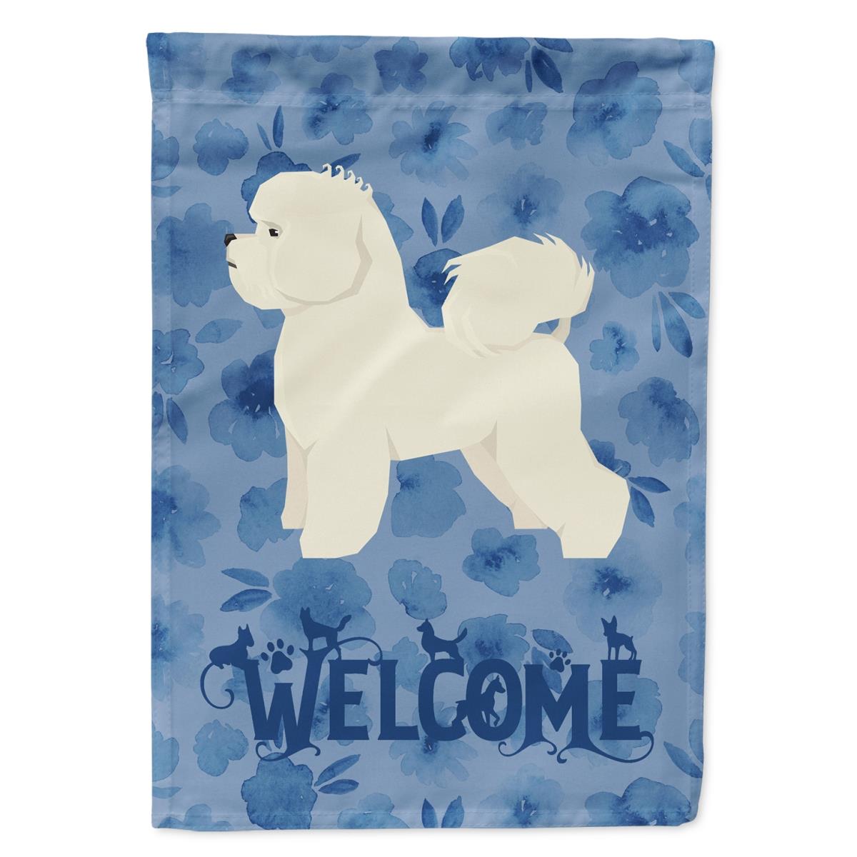 11 x 0.01 x 15 in. Bichon Frise Welcome Flag Garden Size