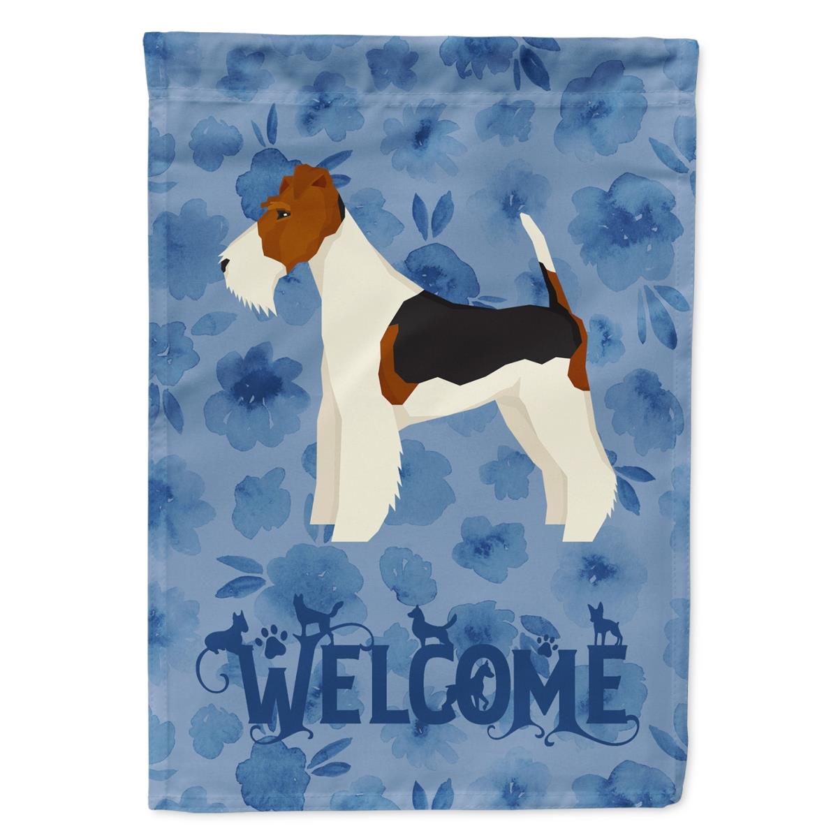 11 x 0.01 x 15 in. Fox Terrier Welcome Flag Garden Size