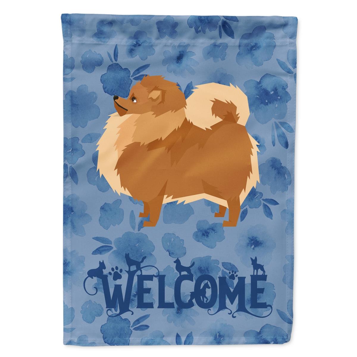 11 x 0.01 x 15 in. Pomeranian Welcome Flag Garden Size